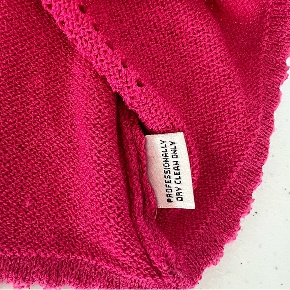 St. John Women’s Sweater Tank V-Neck Santana Knit Sleeveless Cropped Pink Small - Picture 6 of 8